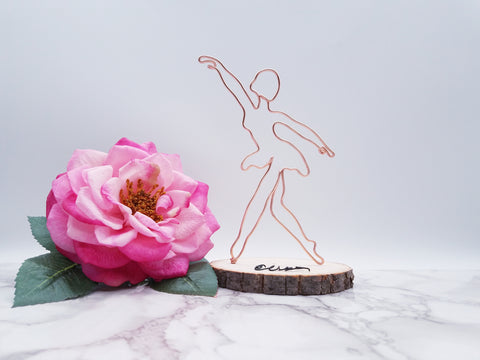 Wire sculpture of a ballerina