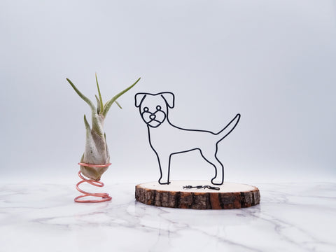 Wire sculpture of border terrier